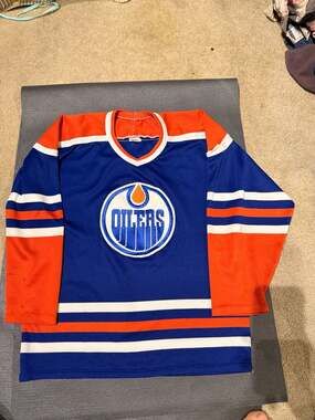 Vintage Maska Sport Masque Edmonton Oilers NHL Hockey Jersey Size M (i